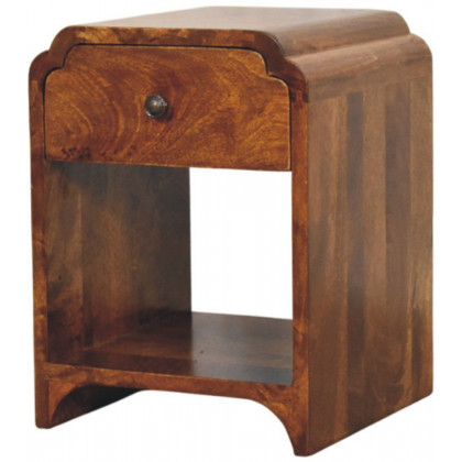 Artisan - Newton Mini Chestnut Nightstand With A Drawer And Open Shelf