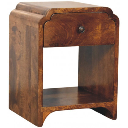 Artisan - Newton Mini Chestnut Nightstand With A Drawer And Open Shelf