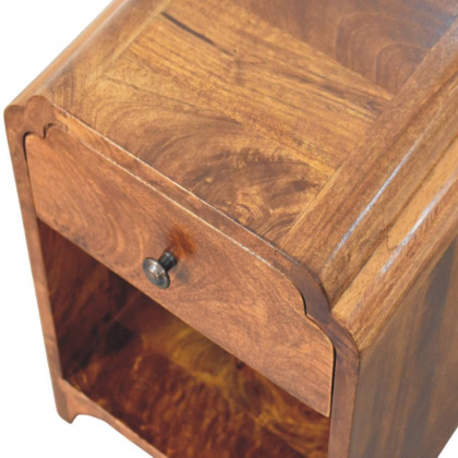 Artisan - Newton Mini Chestnut Nightstand With A Drawer And Open Shelf