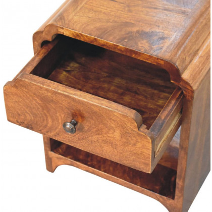 Artisan - Newton Mini Chestnut Nightstand With A Drawer And Open Shelf