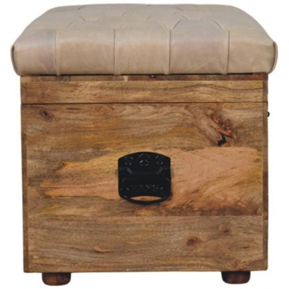 Artisan - Beige Buffalo Hide Leather Storage Trunk