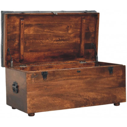 Artisan - Black Buffalo Hide Leather Storage Trunk