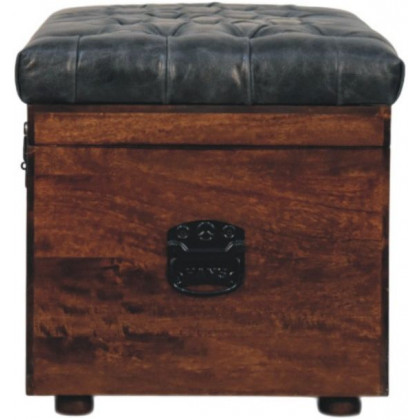 Artisan - Black Buffalo Hide Leather Storage Trunk