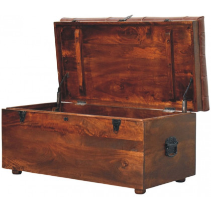 Artisan - Brown Buffalo Hide Leather Storage Trunk