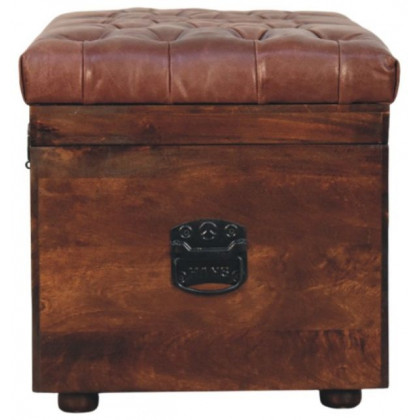 Artisan - Brown Buffalo Hide Leather Storage Trunk