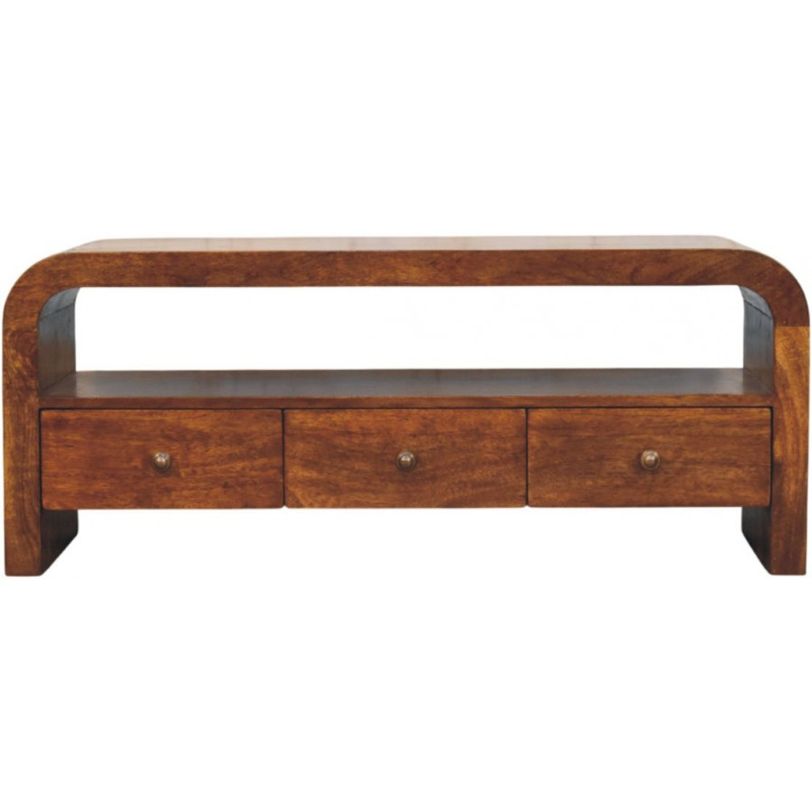 Artisan - Darcy 3 Drawer Open Shelf Chestnut Media Unit