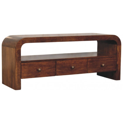 Artisan - Darcy 3 Drawer Open Shelf Chestnut Media Unit