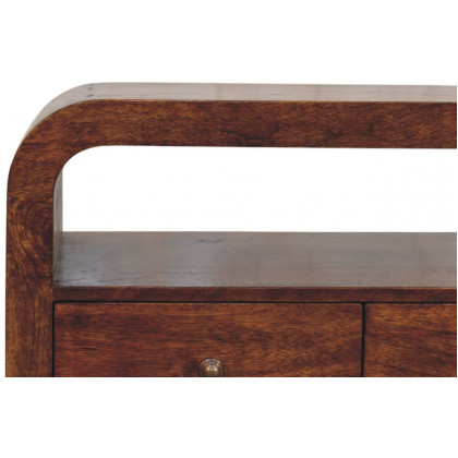 Artisan - Darcy 3 Drawer Open Shelf Chestnut Media Unit