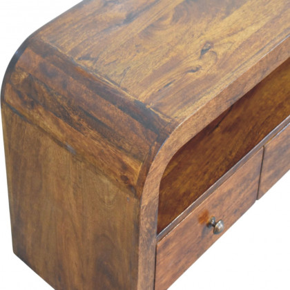 Artisan - Darcy 3 Drawer Open Shelf Chestnut Media Unit