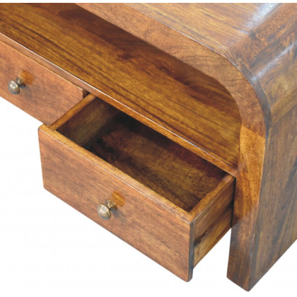 Artisan - Darcy 3 Drawer Open Shelf Chestnut Media Unit