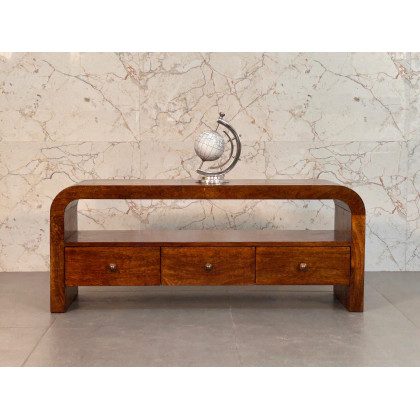 Artisan - Darcy 3 Drawer Open Shelf Chestnut Media Unit