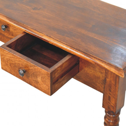 Artisan - Turned Legs 3 Drawer Chestnut Console