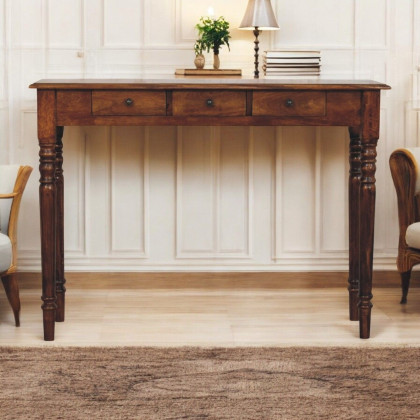 Artisan - Turned Legs 3 Drawer Chestnut Console
