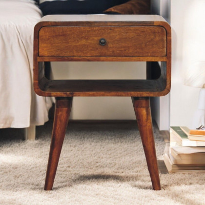 Artisan - Avora Chestnut Nightstand With Drawer And Open Slot
