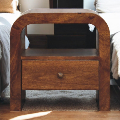 Artisan - Darcy Chestnut Nightstand With Drawer And Open Shelf