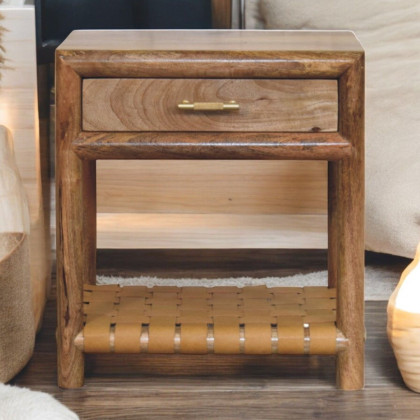 Artisan - Regency Woven Oak-Ish Nightstand With Drawer
