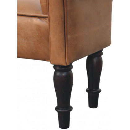 Artisan - Brown Buffalo Leather Rolled Arms Bench
