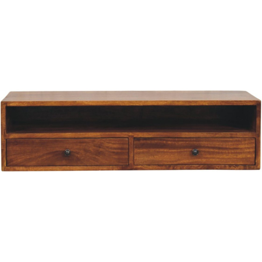 Artisan - Lunar 2 Drawer Chestnut Wall Mounted Media Unit