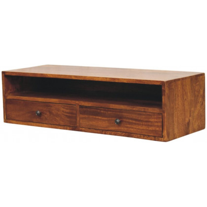 Artisan - Lunar 2 Drawer Chestnut Wall Mounted Media Unit