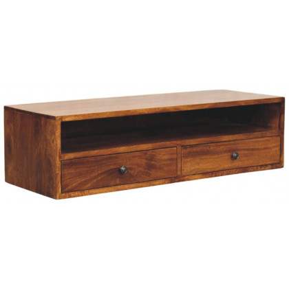 Artisan - Lunar 2 Drawer Chestnut Wall Mounted Media Unit