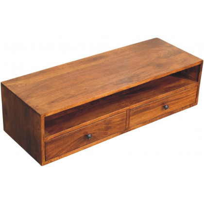 Artisan - Lunar 2 Drawer Chestnut Wall Mounted Media Unit