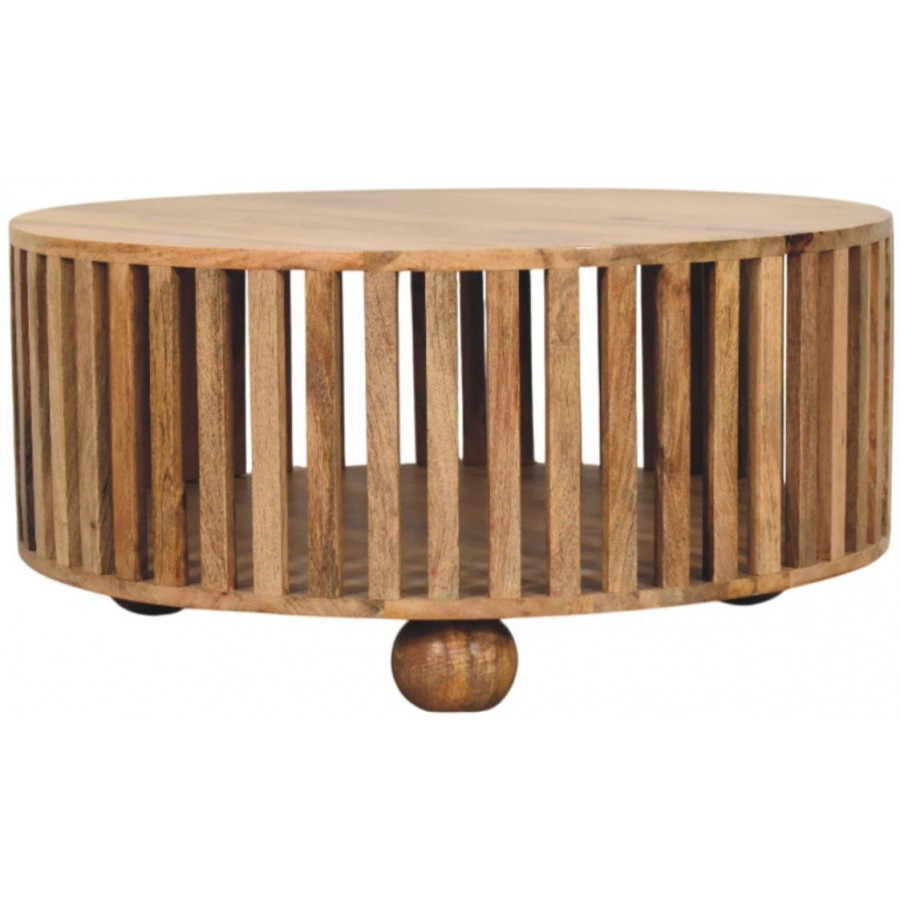 Artisan - Slatted Round Oak-Ish Coffee Table