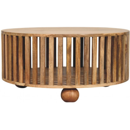 Artisan - Slatted Round Oak-Ish Coffee Table