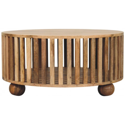 Artisan - Slatted Round Oak-Ish Coffee Table