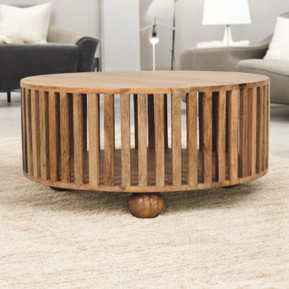 Artisan - Slatted Round Oak-Ish Coffee Table
