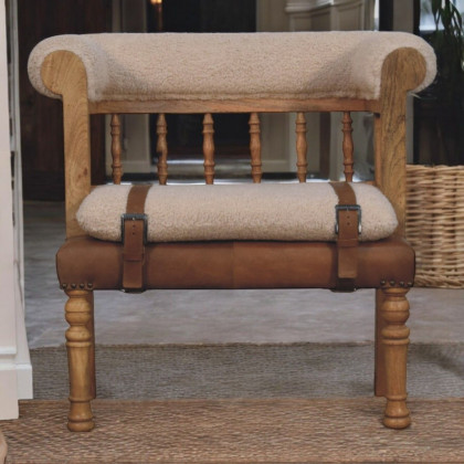 Artisan - Strapped Hallway Boucle Bench