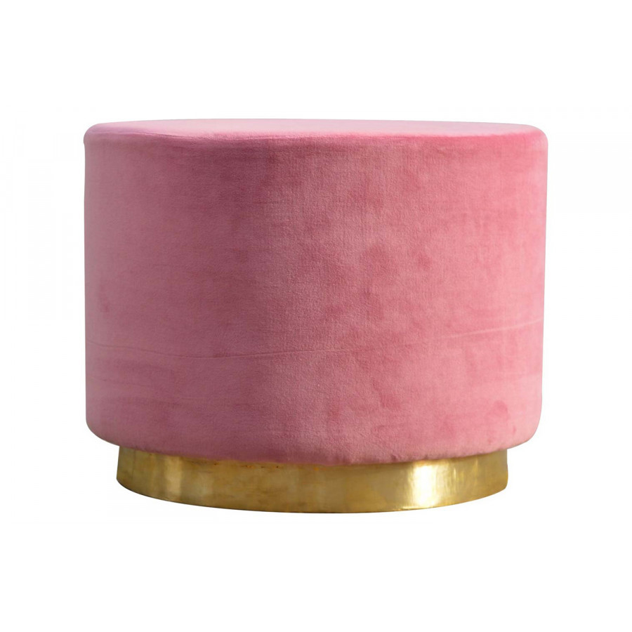 Artisan Footstool with Base - Dusty Pink, Gold, Velvet