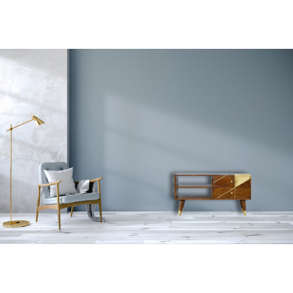 Artisan - Gold Geometric Media Unit in Chestnut