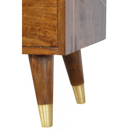 Artisan - Gold Geometric Media Unit in Chestnut