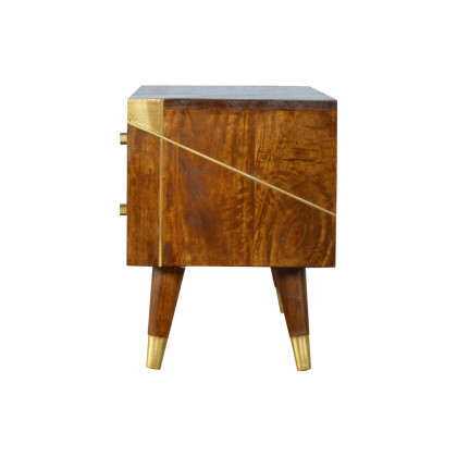 Artisan - Gold Geometric Media Unit in Chestnut