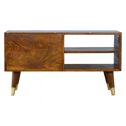 Artisan - Gold Geometric Media Unit in Chestnut