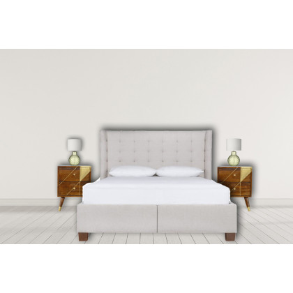 Artisan - Gold Geometric Bedside in Chestnut