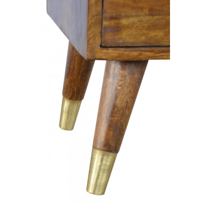 Artisan - Gold Geometric Bedside in Chestnut