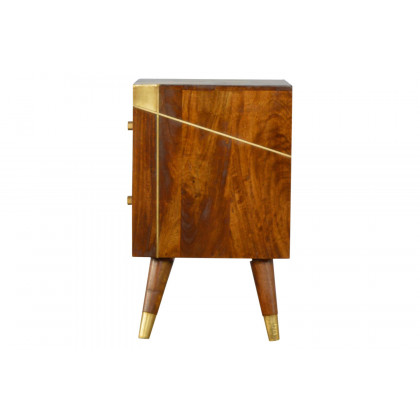 Artisan - Gold Geometric Bedside in Chestnut