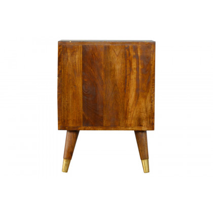 Artisan - Gold Geometric Bedside in Chestnut