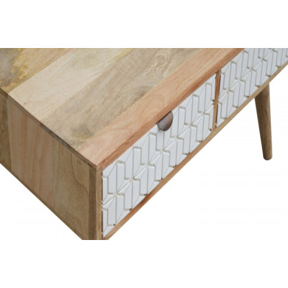 Artisan - Carved Coffee Table in Sleek White