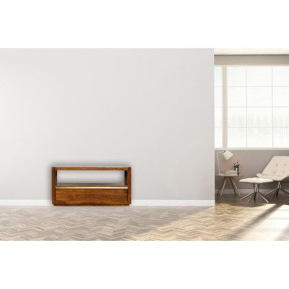 Artisan - Media Unit with Gold Bar in Chestnut