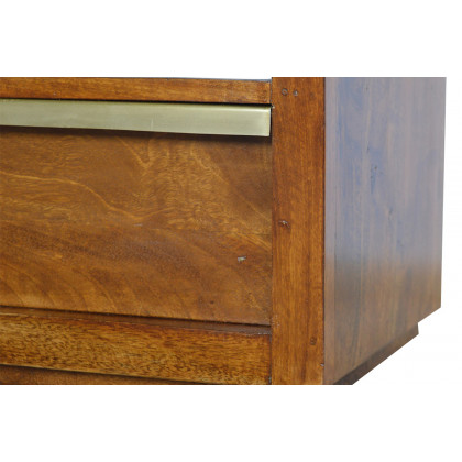 Artisan - Media Unit with Gold Bar in Chestnut