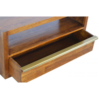 Artisan - Media Unit with Gold Bar in Chestnut