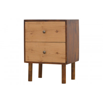 Artisan - 2 Drawer Nightstand with Oak Wood Drawer Fronts