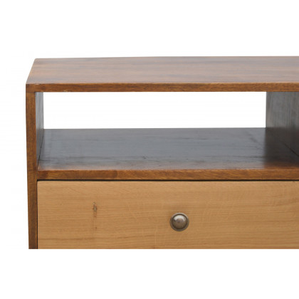 Artisan - Solid Wood Media Unit with 2 Open Slots and 2 Oak Wood Front Drawers