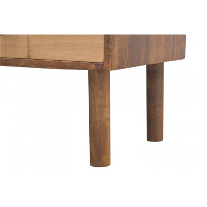 Artisan - Solid Wood Media Unit with 2 Open Slots and 2 Oak Wood Front Drawers
