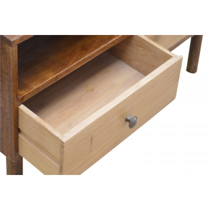 Artisan - Solid Wood Media Unit with 2 Open Slots and 2 Oak Wood Front Drawers