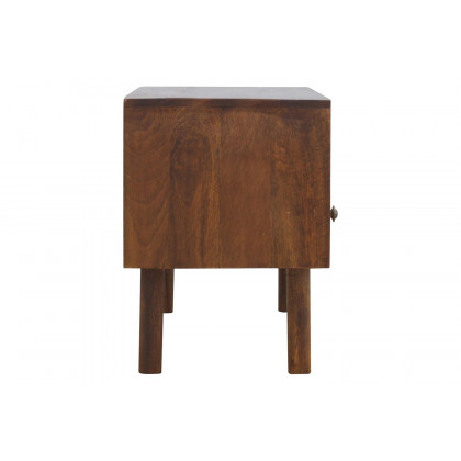 Artisan - Solid Wood Media Unit with 2 Open Slots and 2 Oak Wood Front Drawers