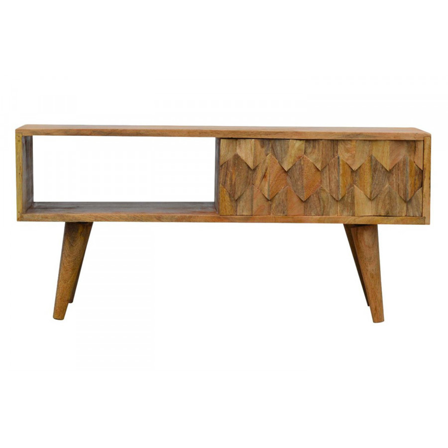 Artisan - Pineapple Carved Media Unit in Oak-ish