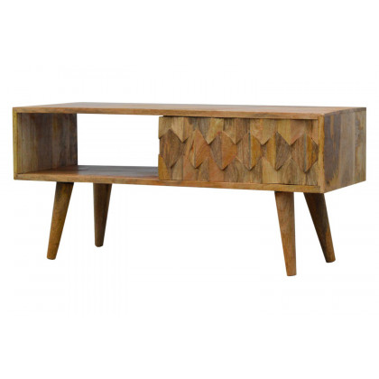 Artisan - Pineapple Carved Media Unit in Oak-ish